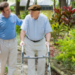 an old man on walk